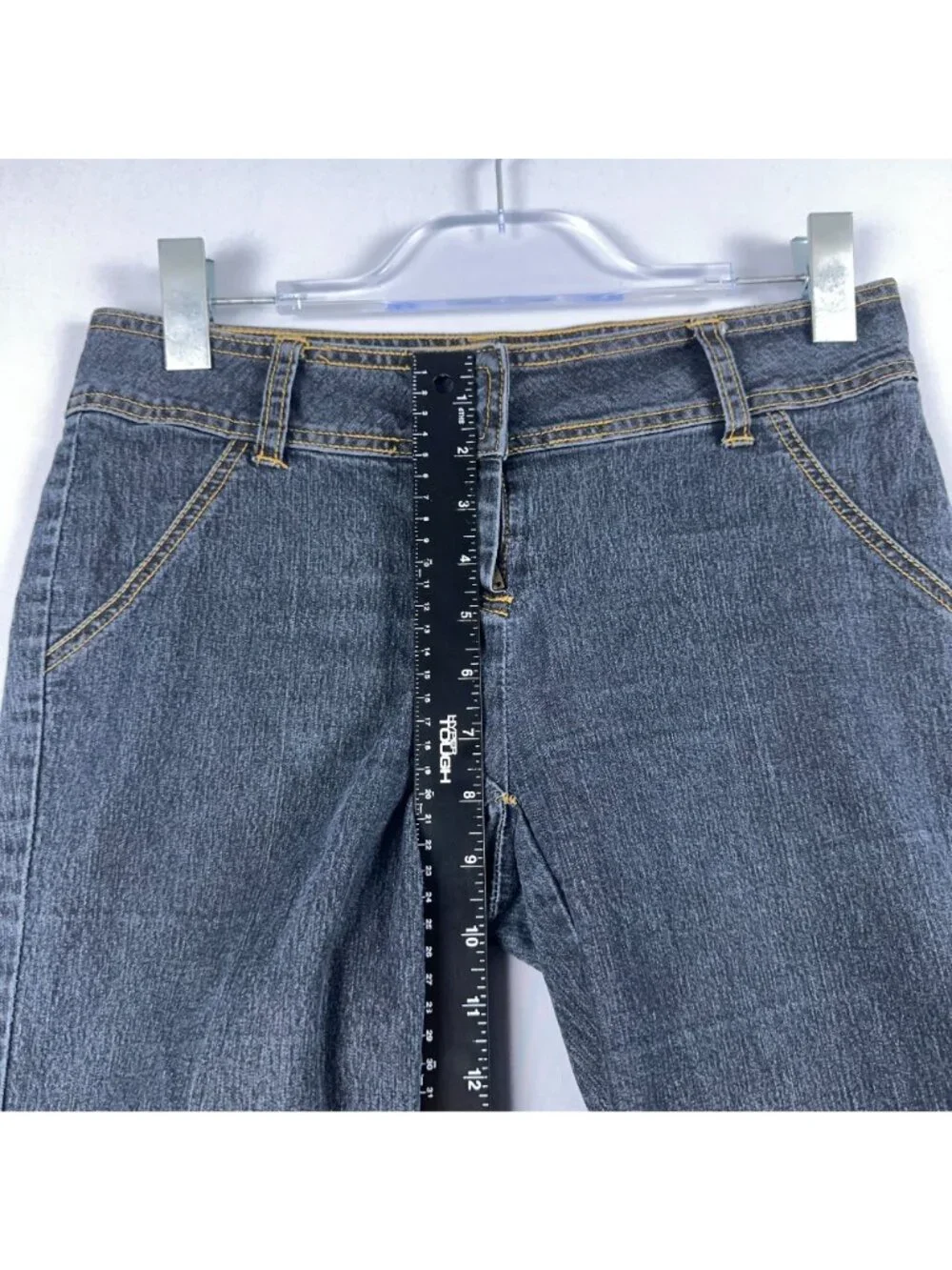 Bisou Bisou Bermuda Shorts Women Size 2 Mid-Rise Blue Classic Fit Stretch